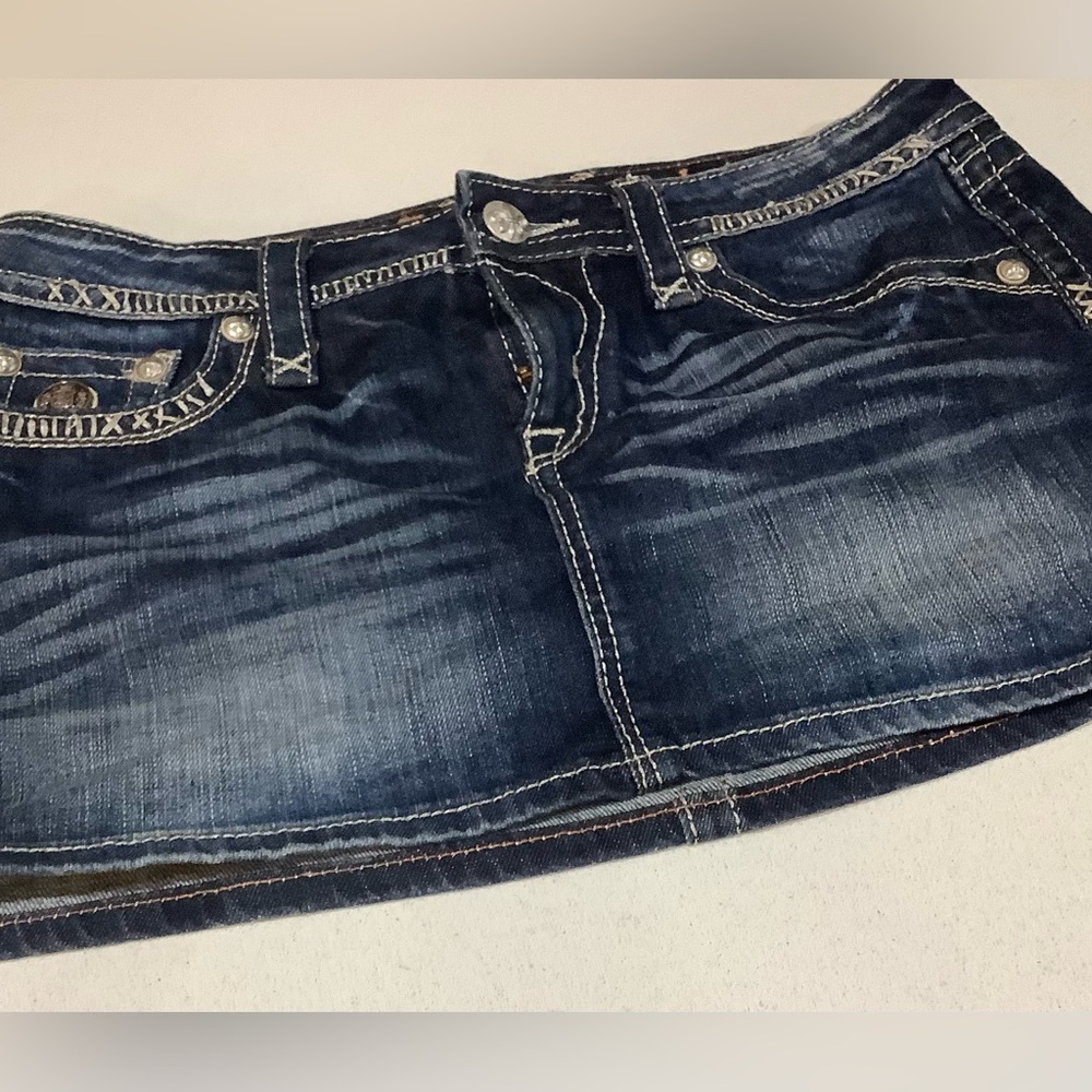 Adorable Rock Revival blue jean mini skirt